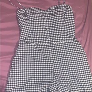 Checkered pin up romper